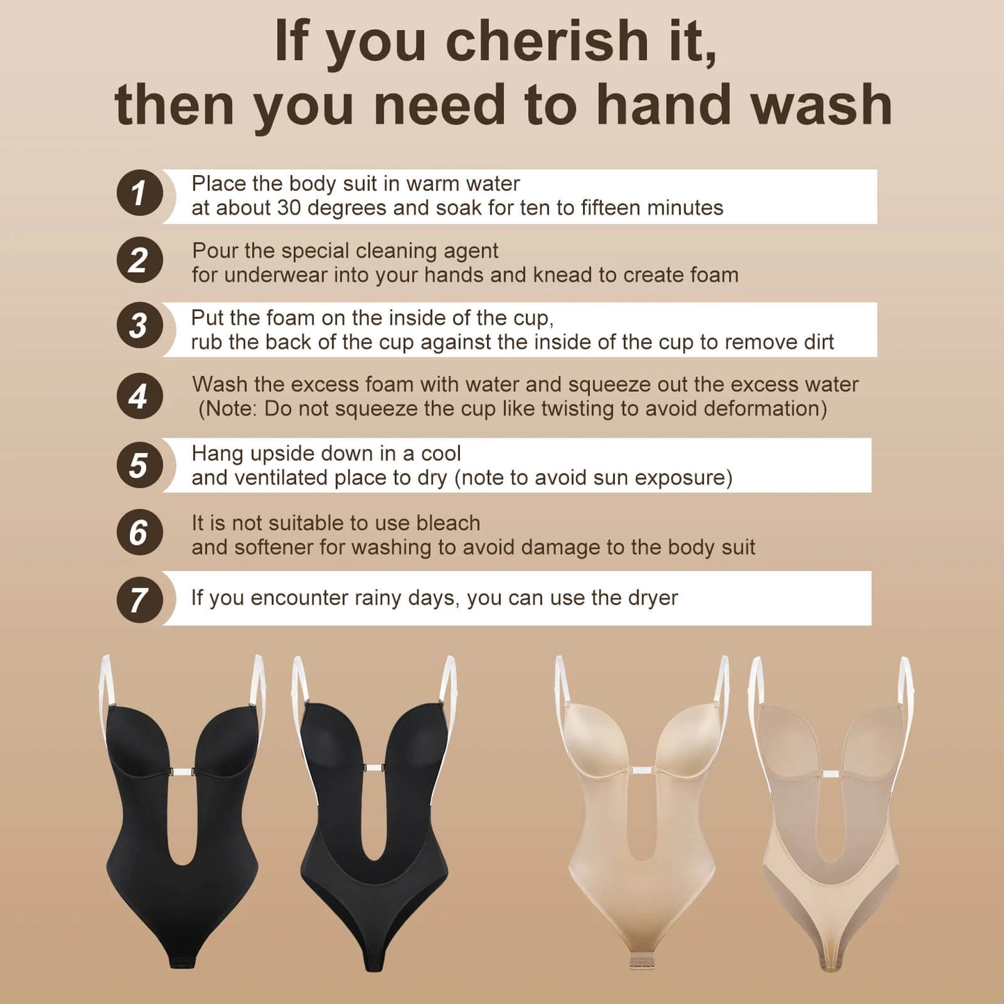 Seamless Shapewear Bodysuit – Tummy Control & Butt Lifter, Backless