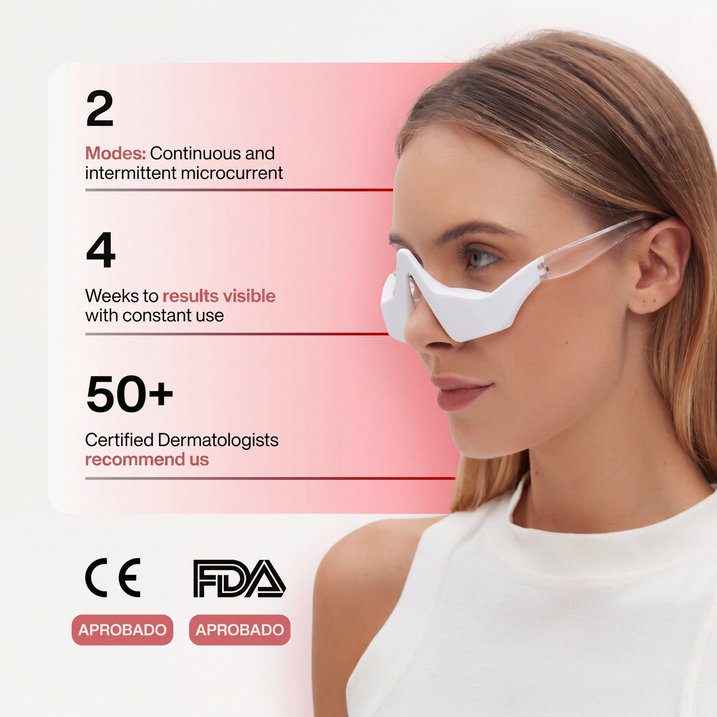 Under-Eye Bag & Dark Circle Repair Device with LED and Microcurrent