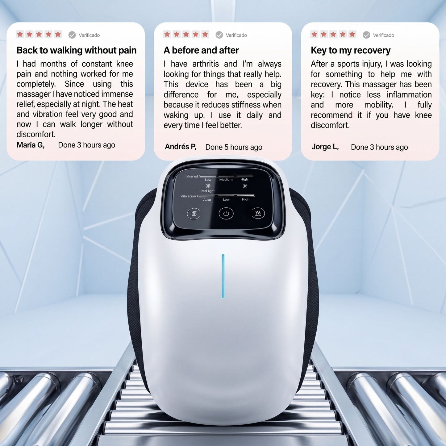 3-in-1 Wireless Knee Massager: Heat, Laser & Vibration Therapy for Joint Relief